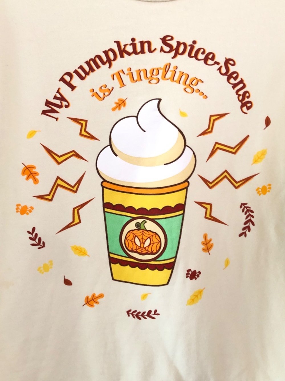 Marvel Spider-Man My Pumpkin Spice-Sense Is Tingling Fall Crewneck M - Picture 3 of 8